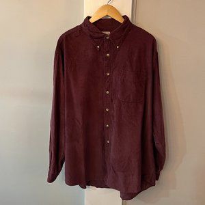 LL Bean Lightweight Corduroy Long Sleeve Button-Down Shirt XL Regular